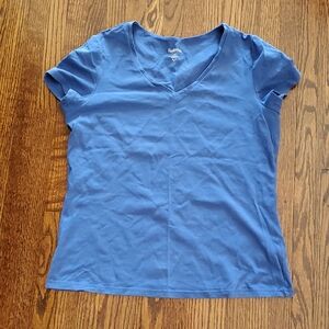 Reitmans Women's Short Sleeve Blue Tee